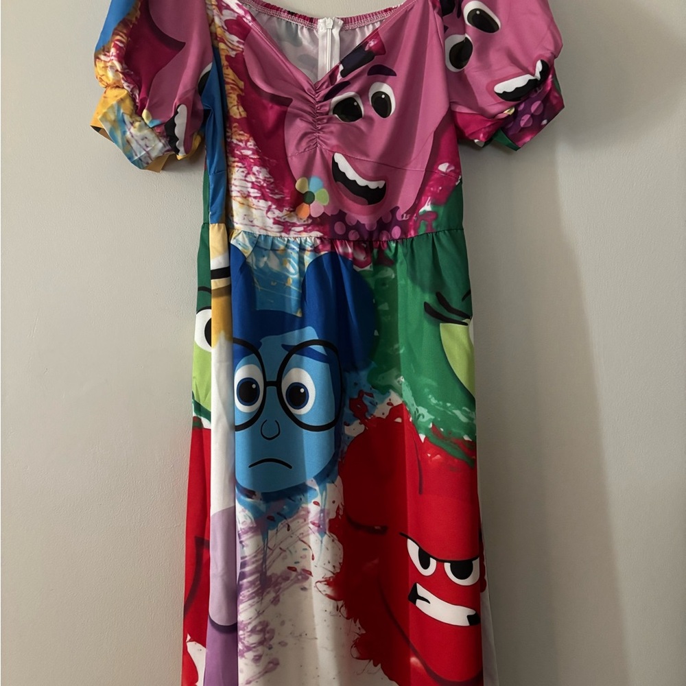Kids Colorful Character Print Dress - Multicolor